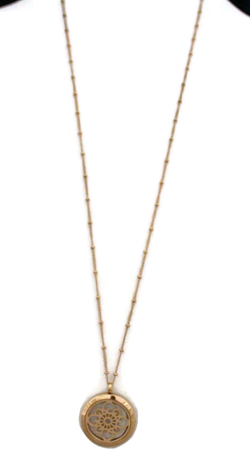 Grace Rose Gold Stainless Steel Essential Oil Diffuser Necklace- 30mm- 30"-Diffuser Necklace-Destination Oils