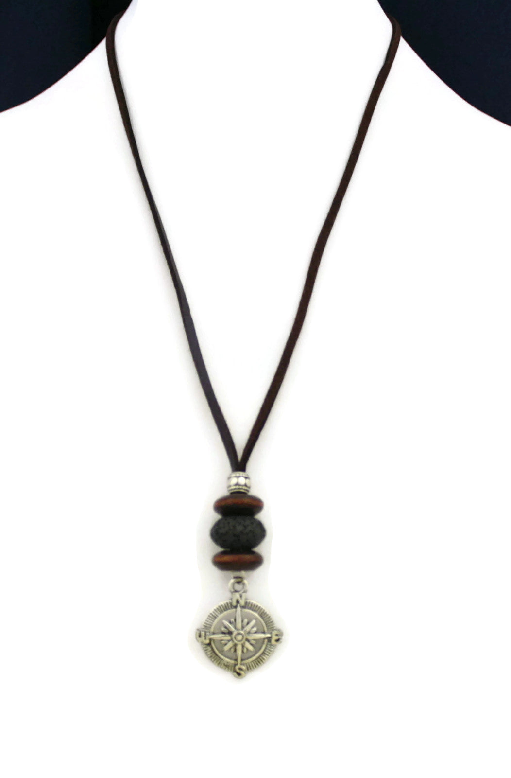 Compass Essential Oil Diffuser Necklace- 18-20" Leather Cord-Diffuser Necklace-Destination Oils