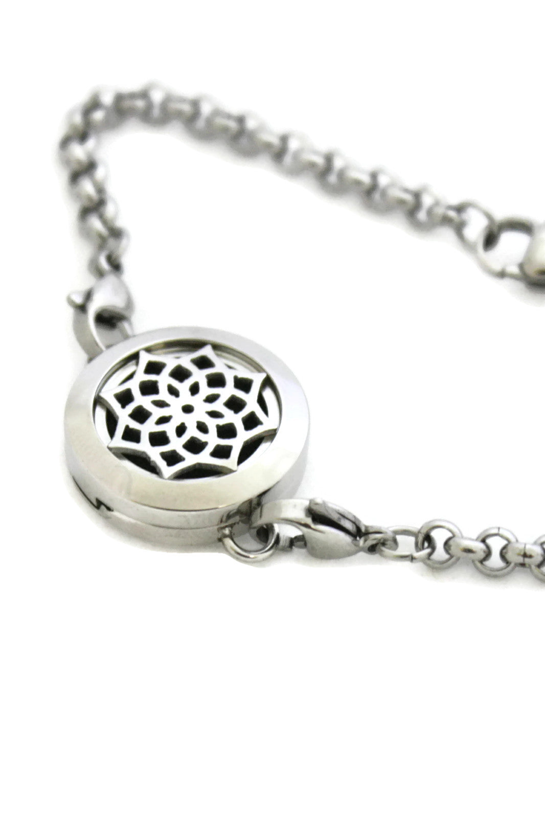 Sacred Lotus Stainless Steel Essential Oil Diffuser Bracelet- 20mm-Diffuser Bracelet-Destination Oils