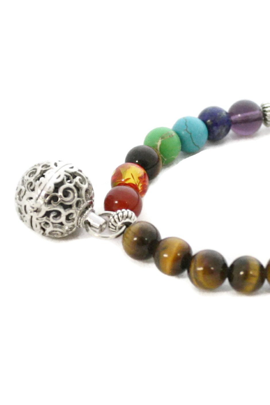 7 Chakra Essential Oil Diffuser Bracelet- Tiger's Eye Stone-Diffuser Bracelet-Destination Oils