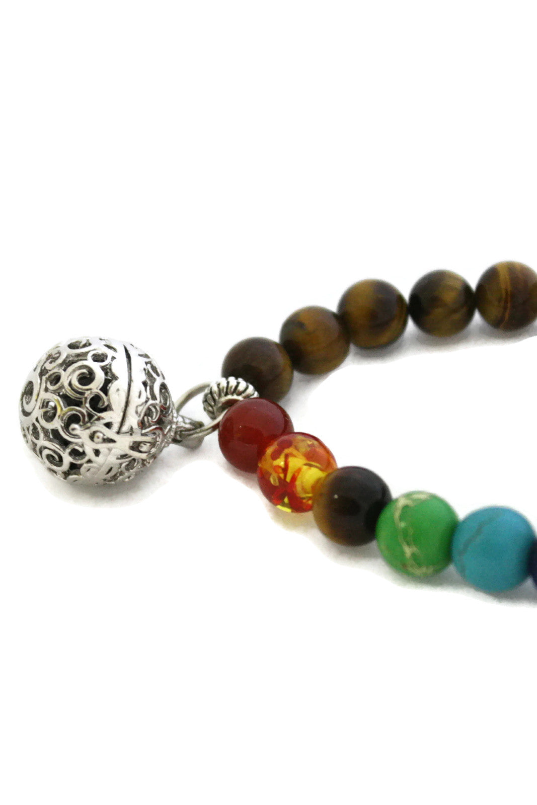 7 Chakra Essential Oil Diffuser Bracelet- Tiger's Eye Stone-Diffuser Bracelet-Destination Oils